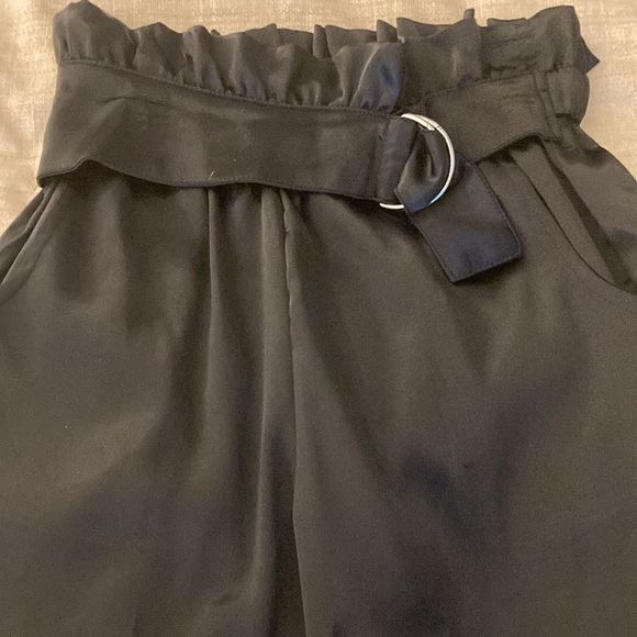 Habitual Kids Girls Black Satin Joggers with Gathered Waist and Belted Cuff. - Picture 2 of 6
